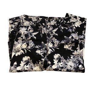 Lord & Taylor Women's Kelly Ankle Pants-Black & White Floral